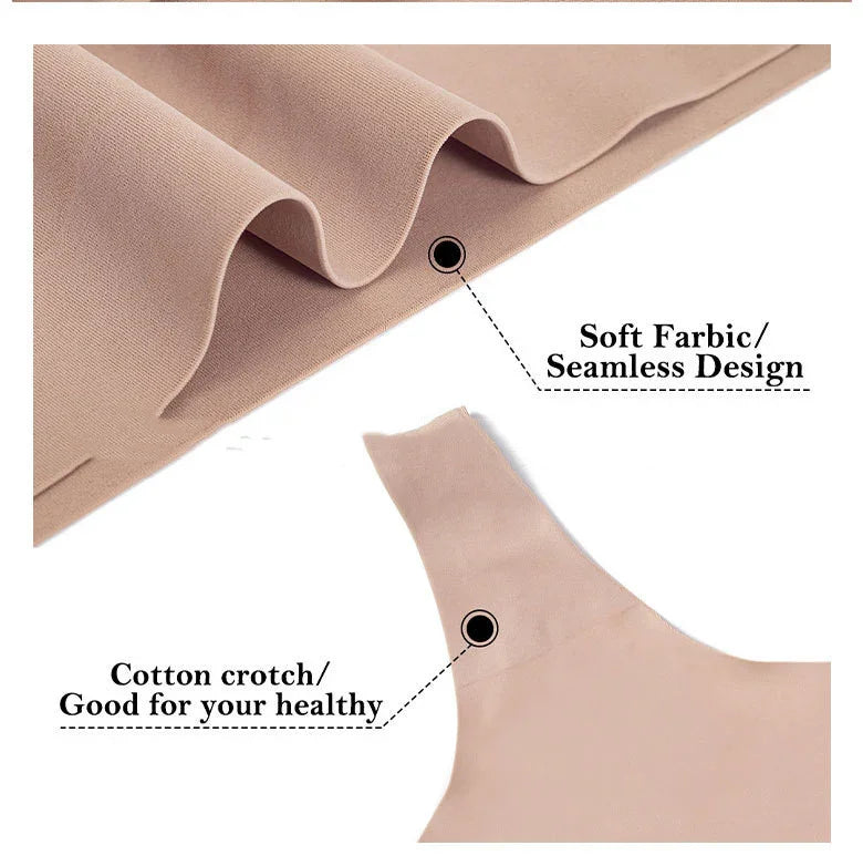 Beige fabric with soft, seamless design and cotton crotch detail for health benefits