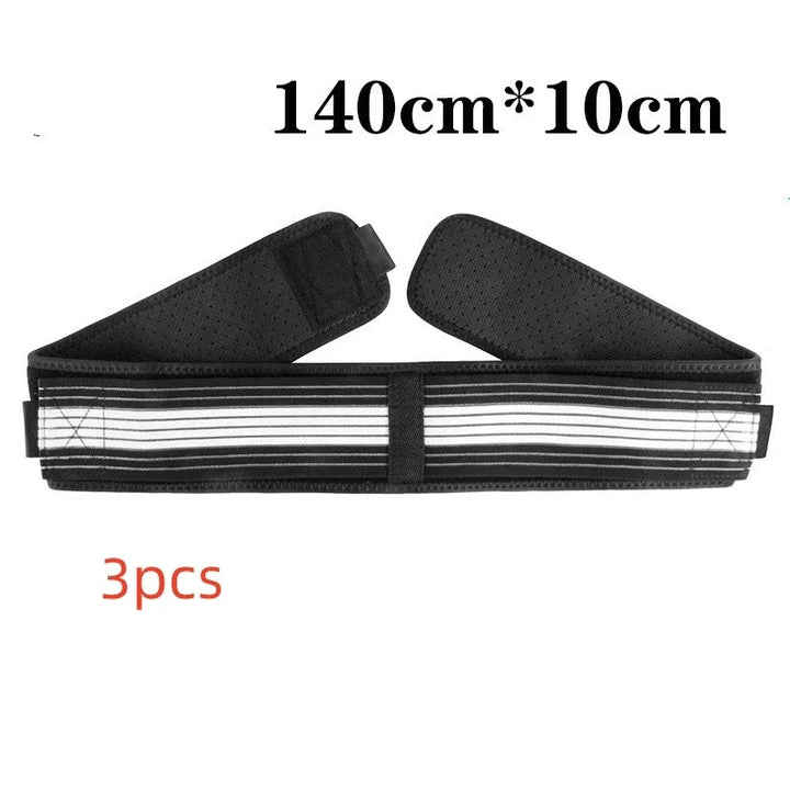 Black adjustable back support belt 140cm x 10cm, pack of 3 pieces