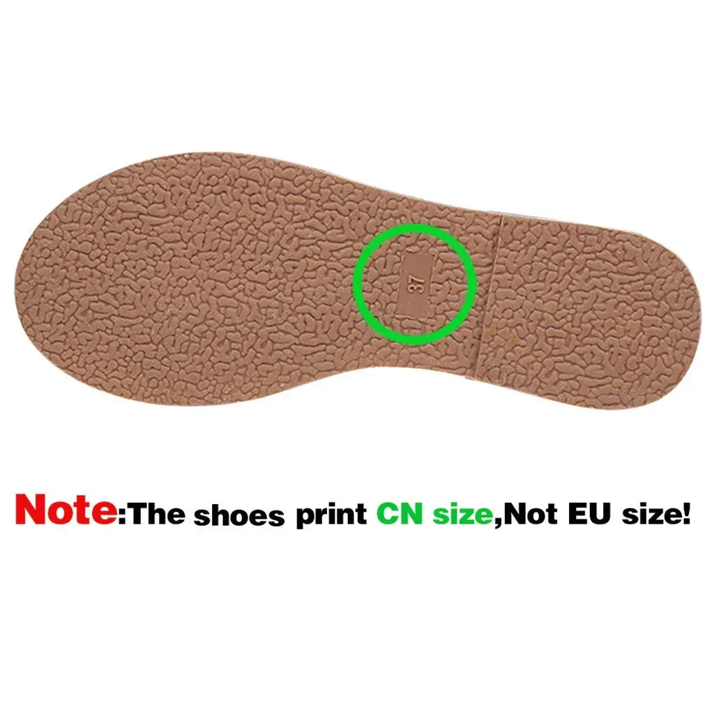 Brown shoe sole with textured pattern highlighting CN size 37, note about CN vs EU shoe sizes