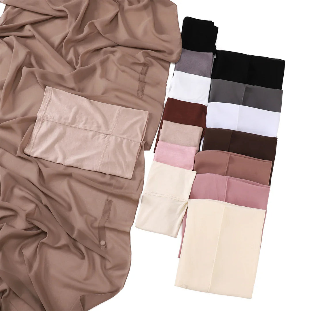 Collection of assorted sheer nylon pantyhose in various colors displayed on a white background