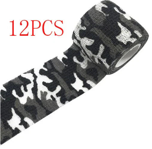 Black and white camouflage self-adhesive bandage roll, 12PCS pack