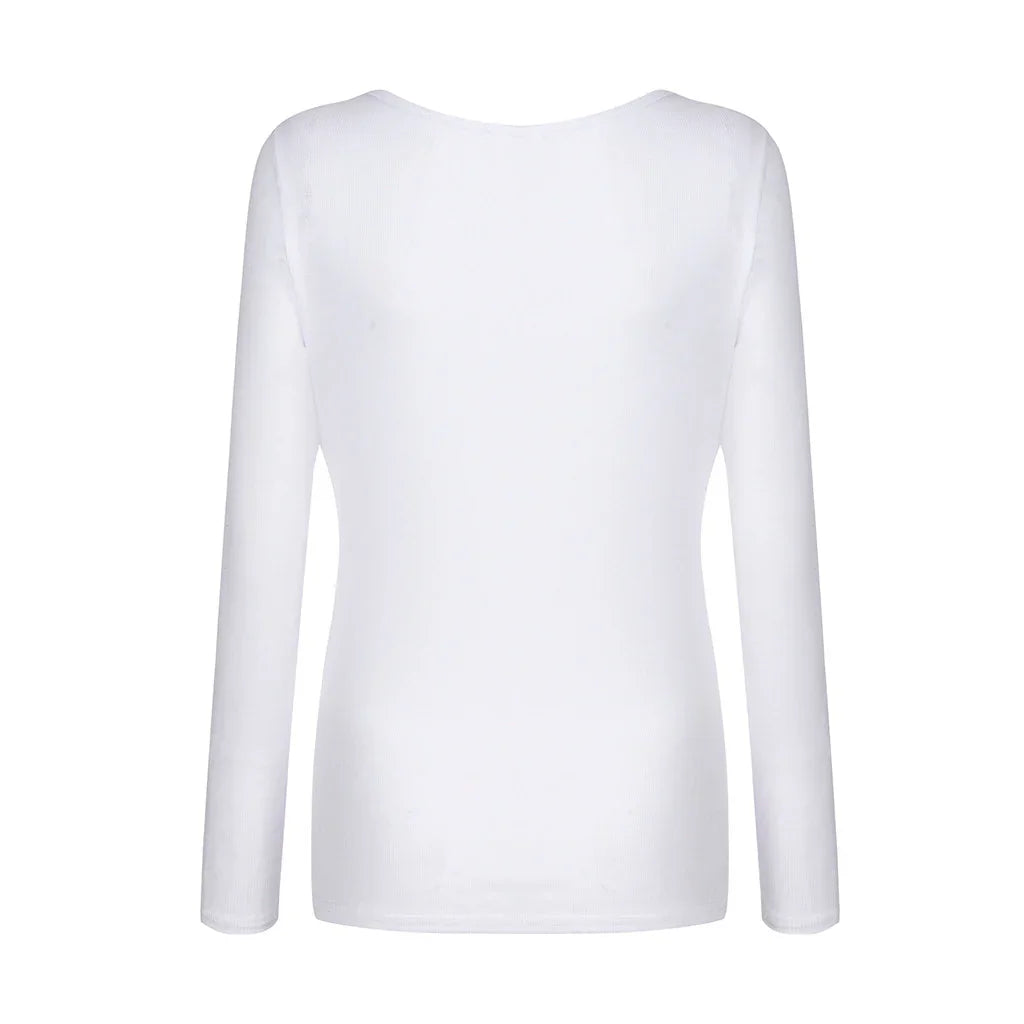 Back view of plain white long sleeve shirt on white background