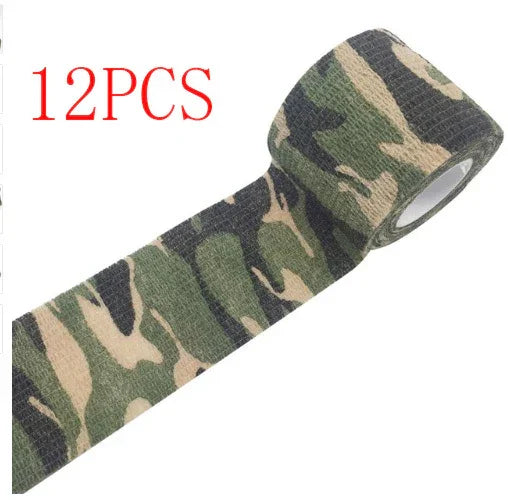 12PCS camouflage self-adhesive bandage roll, green and brown hunting tape