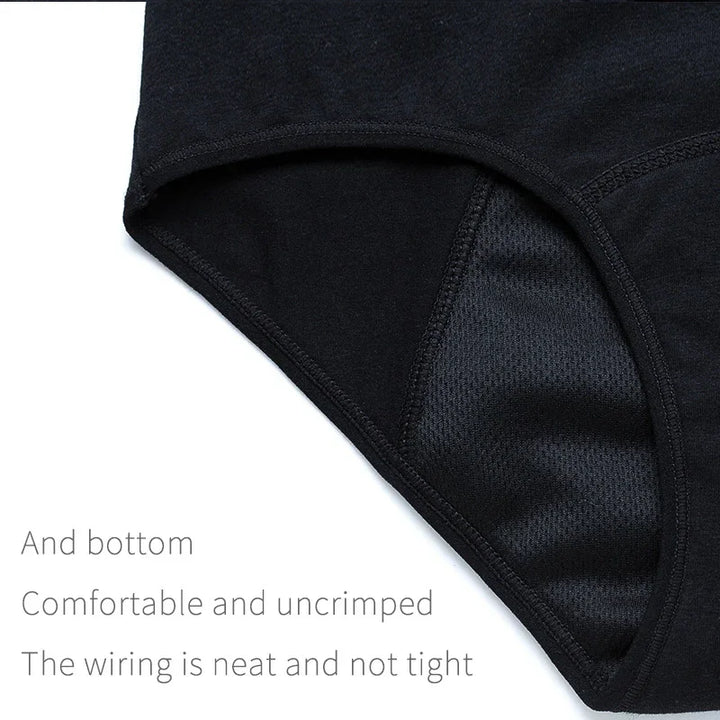 Close-up of black seamless underwear with breathable mesh lining and neat stitching