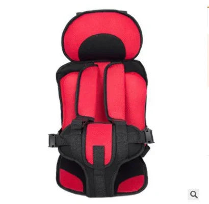 Red and black padded ergonomic car seat harness for child safety
