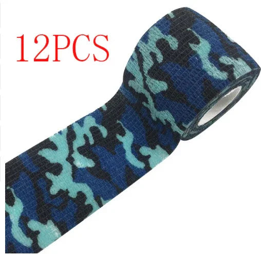 Blue camo self-adhesive bandage roll, 12PCS pack, sports tape