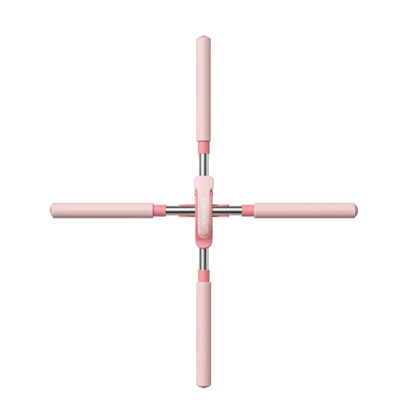 Pink adjustable leg stretcher for flexibility training on white background
