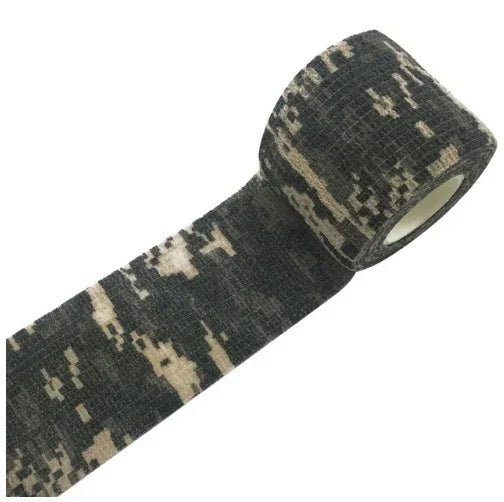 Camo adhesive tape roll with digital camouflage pattern for outdoor and tactical use