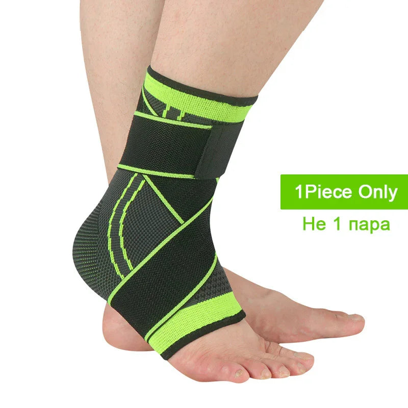 Black and green ankle support brace worn on foot, text reads '1Piece Only'.