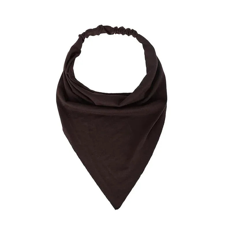 black triangular bandana bib with elastic neck strap for babies or toddlers