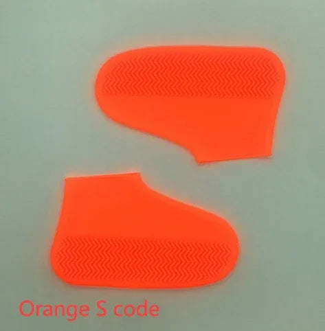 Bright orange shoe sole covers with textured grip and 'Orange S code' text