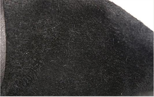 Close-up of black soft microfiber or suede fabric texture