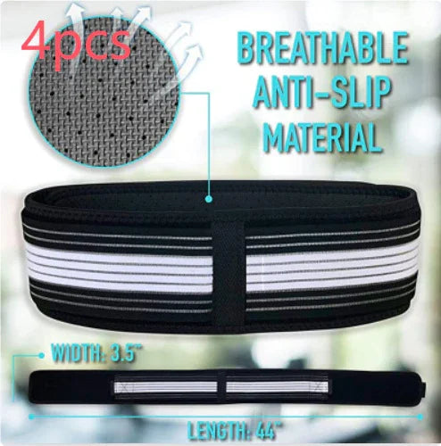 4pcs black and white resistance bands, breathable anti-slip material, 44 inch length, 3.5 inch width